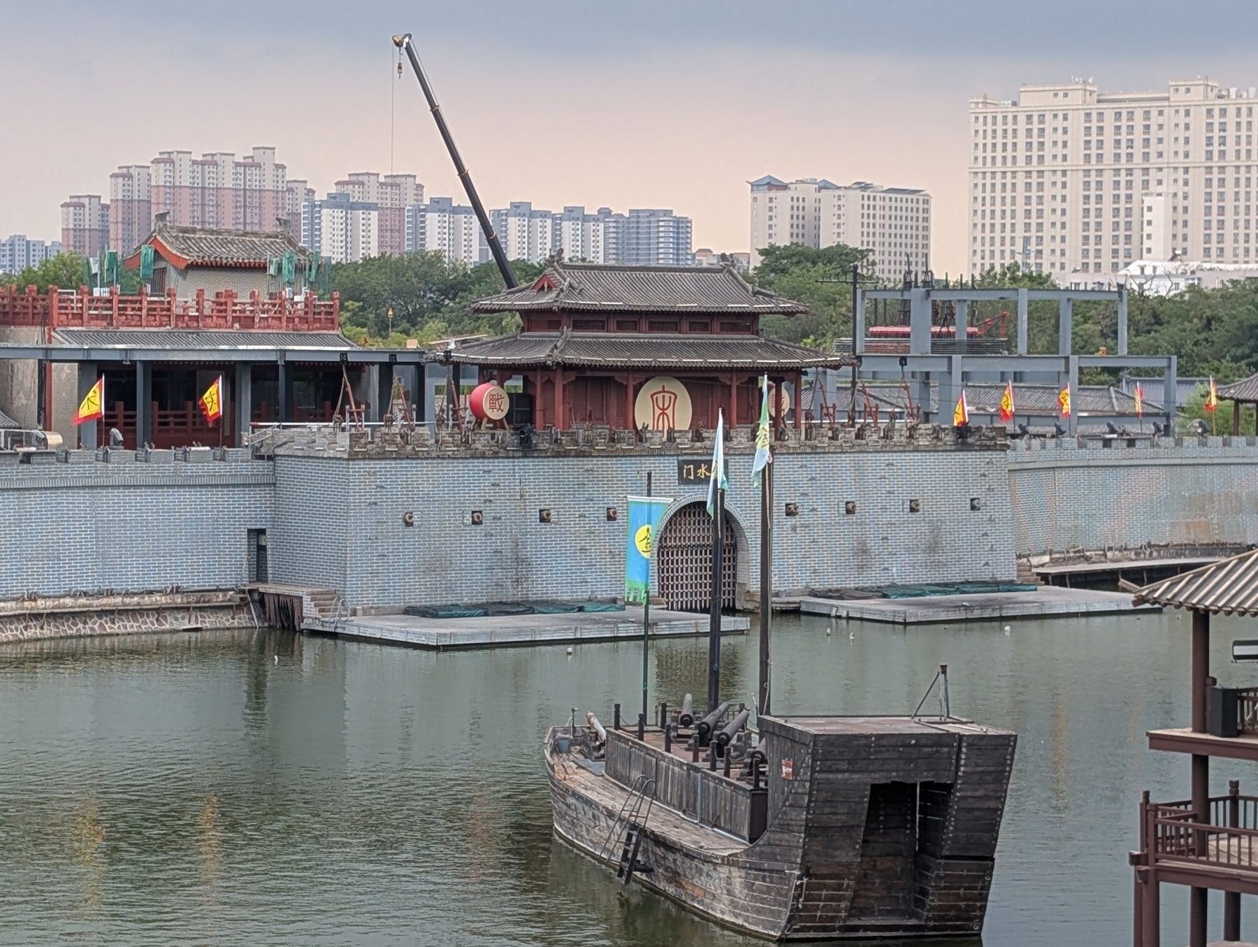 Historic-style waterfront at Kaifeng Millennium City Park