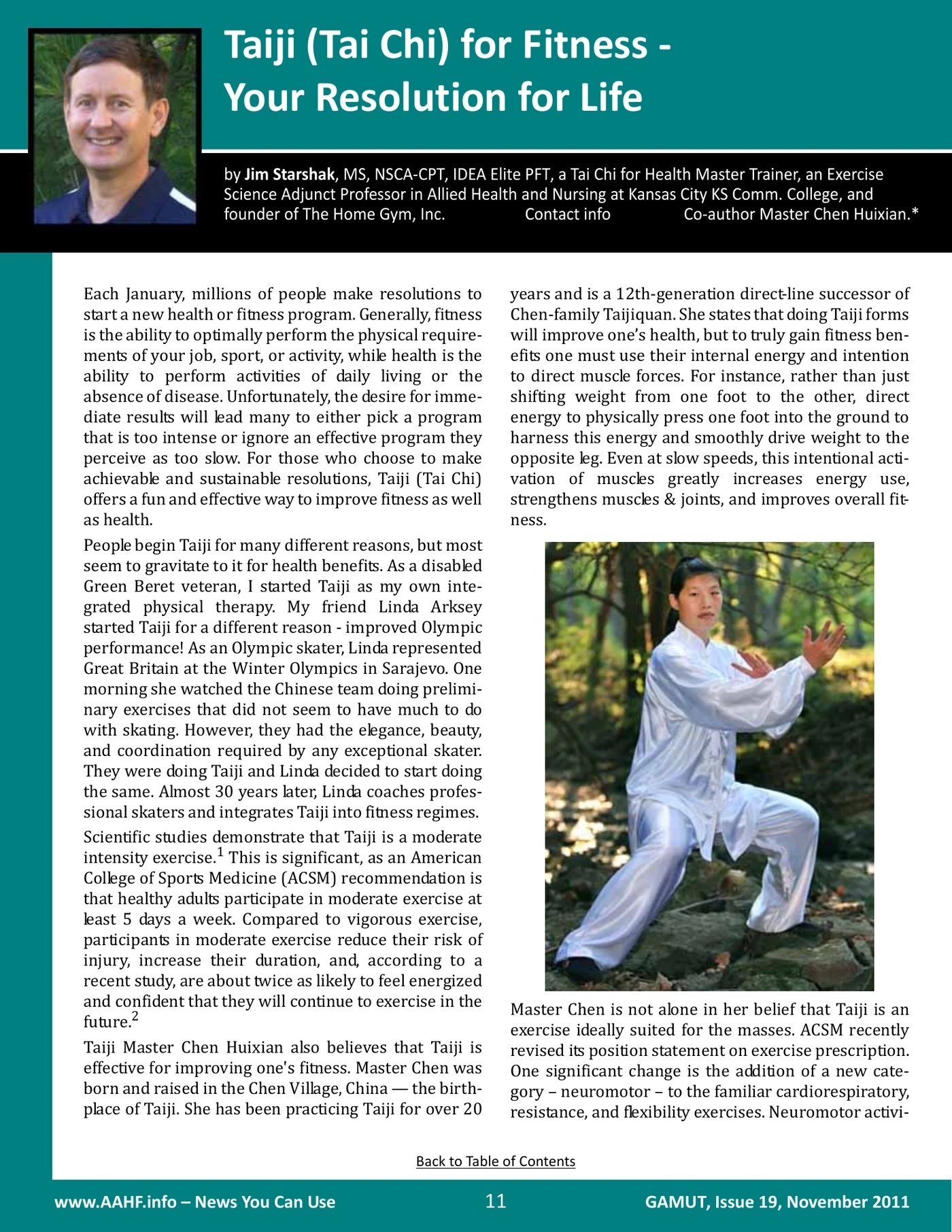 Original page 11 of Taiji Tai Chi for Fitness - Your Resolution for Life